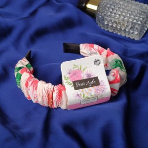 Ободок для волос "Ралина" цветы, 3 см, светло-розовый