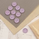 Набор нашивок из дерева «Hand made with love», 2 ? 2 см, 10 шт, цвет сиреневый