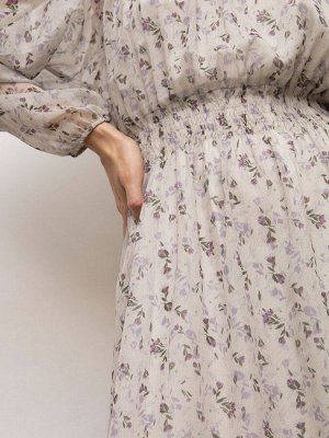 EMKA Платье приталенное с принтом PL1120/lilac