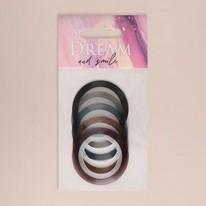 Ленты клеевые для декора «DREAM», с голографией, 5 шт, 1 мм, разноцветные