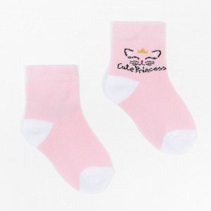 Носки детские, цвет розовый, размер 11-12