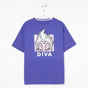 Футболка «Diva» Злодейки oversize, цвет фиолетовый