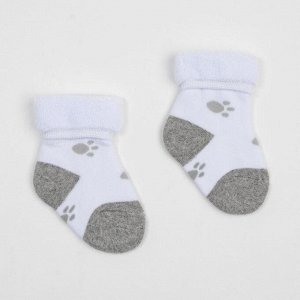 Носки детские махровые, цвет белый, размер 12-14