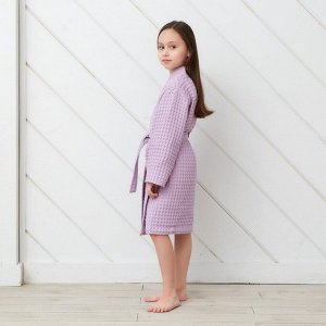 Халат вафельный детский Крошка Я "Boho" размер 32 ( см) цвет сиреневый, 100% хлопок 290 г/м2