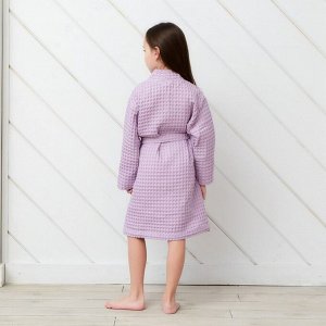 Халат вафельный детский Крошка Я "Boho" размер 32 ( см) цвет сиреневый, 100% хлопок 290 г/м2
