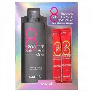 Masil. Набор для восстановления волос: маска для волос+шампунь 8мл 8SECONDS SALON HAIR [350ml+8ml*2]