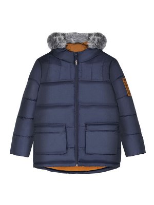 Куртка Зимняя куртка для мальчика темно-синего цвета отлично подходит для холодной зимы, характерной в средней полосе России. Парка зимняя для мальчика из качественного материала с влагонепроницаемым 