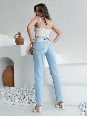 Джинсы 100% хлопок Модные джинсы силуэта Girlfriend с высокой посадкой из премиальной линейки J.MACABU. Выполнены из 100% хлопка premium denim. В данной премиальной линейке нереально сочный цвет. Длин