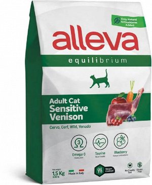 Аллева/Alleva Эквилибриум Сенситив Суперпремиум корм для кошек Оленина 1,5кг