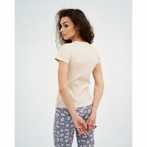 Комплект женский (футболка, брюки) цвет серый, размер 42