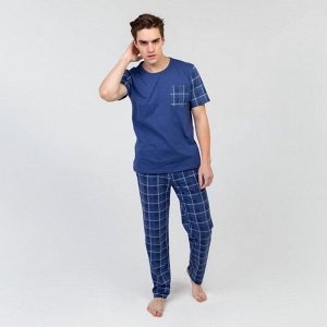 Костюм мужской (футболка, брюки) «Кавалер», цвет синий