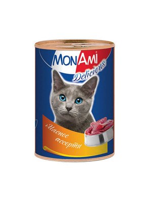 Монами конс корм для кошек Мясное ассорти 350г*20