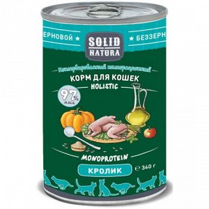 Солид/Solid конс. Natura Holistic корм для кошек Кролик 340гр