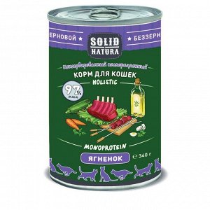 Солид/Solid конс. Natura Holistic корм для кошек Ягненок 340гр