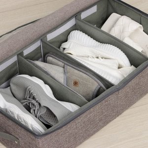 Короб для хранения обуви «Рон», 58x30x15 см, цвет серый