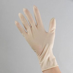 Перчатки xозяйственные латексные, размер S, 10 шт, цвет белый