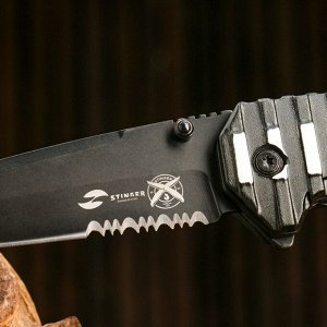 Складной нож Stinger с клипом, 90 мм,  рукоять: сталь, алюминий, пластик, коробка картон