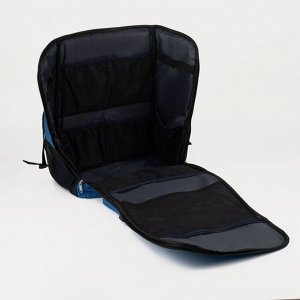 Термосумка-рюкзак на молнии, 3 наружных кармана, цвет синий