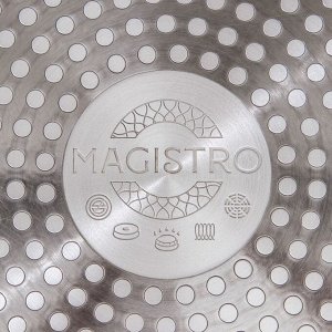 Сковорода кованая Magistro Dark, d=20 см, ручка soft-touch, индукция, антипригарное покрытие, цвет чёрный