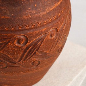 Кувшин "Сливочник", декор, красная глина, 0.9 л