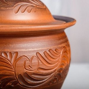 Макитра "Домашние традиции", декор, красная глина, 2.5 л