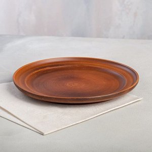 Тарелка "Домашние традиции", гладкая, красная глина, 25 см