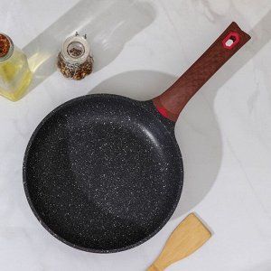 Сковорода кованая Доляна Elegant, d=24 см, цвет тёмный мрамор, индукция