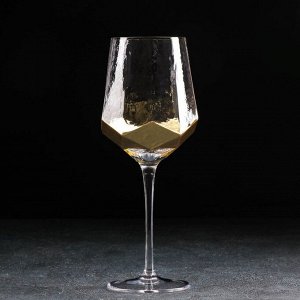 Бокал для вина Magistro «Дарио», 500 мл, 7,3x25 см, цвет золото