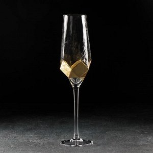 Бокал для шампанского Magistro «Дарио», 180 мл, 5x27,5 см, цвет золото