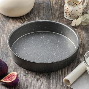 Форма для выпечки Magistro Gourmet Range, 24,8х24,8х5 см, толщина 0,6 мм, антипригарное покрытие, цвет серый