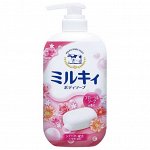 Молочное увлажняющее жидкое мыло для тела с цветочным ароматом «Milky Body Soap» 550 мл, дозатор / 12