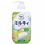 Молочное увлажняющее жидкое мыло для тела с цитрусовым ароматом «Milky Body Soap» 550 мл, дозатор / 12