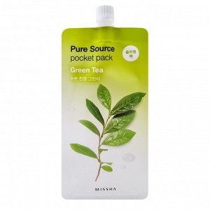 Ночная несмываемая маска для лица с зеленым чаем Pure Source Pocket Pack Green Tea