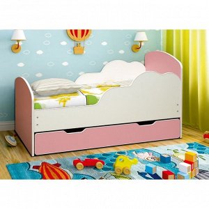Кровать детская «Облака №1», 700 ? 1400 мм, цвет белый/светло-розовый