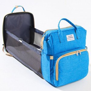 Сумка-рюкзак с пеленальным ковриком, цвет голубой