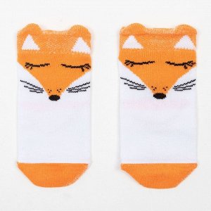 Носки детские, цвет белый/оранжевый, размер 10