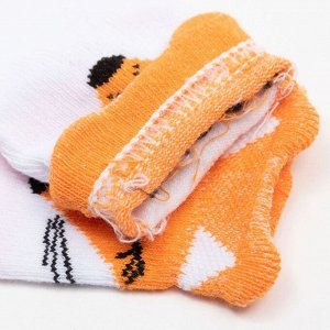 Носки детские, цвет белый/оранжевый, размер 10