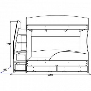 Двухъярусная кровать «Омега 15», 800 ? 1900 мм, ЛДСП, цвет млечный дуб / фисташковый