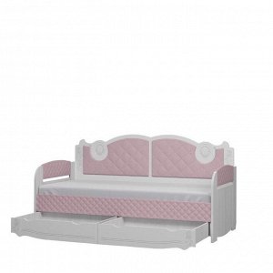 Кровать-тахта с подсветкой «Розалия №900.4», 2000 ? 900 мм, цвет лиственница белая/розовый
