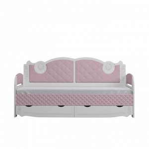 Кровать-тахта с подсветкой «Розалия №900.4», 2000 ? 900 мм, цвет лиственница белая/розовый