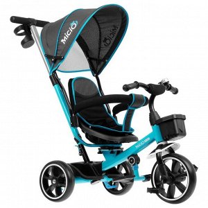 Велосипед трехколесный Micio Veloce, колеса EVA 10"/8", цвет бирюзовый