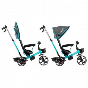 Велосипед трехколесный Micio Veloce, колеса EVA 10"/8", цвет бирюзовый