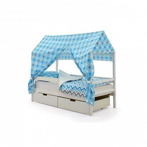 Крыша текстильная Бельмарко для кровати-домика Svogen звезды синий,белый,графит