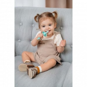 Набор: зубная щетка с ограничителем и щетка-массажер для малышей, силикон, цвет МИКС