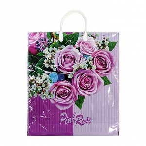 Пакет с пластмассовыми ручками "Pink Rose"