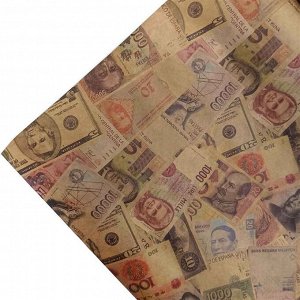 Крафт-бумага "Деньги" натуральная размер листа 70*100см