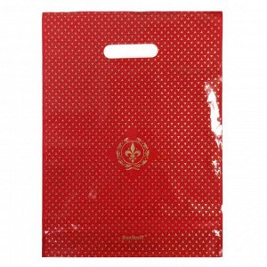 Пакет с вырубной ручкой "Лилия премиум" красный 30*40см 90 мкм (50шт)
