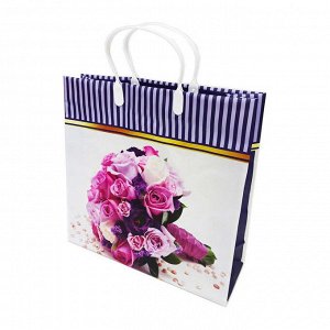 Пакет сумка размер 30*30см "Розовые розы"