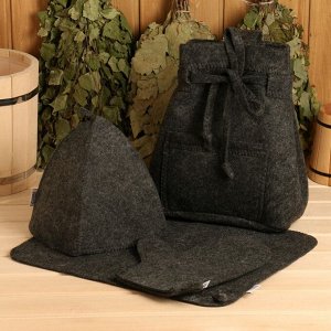 Набор банный в рюкзаке, 4 предмета (рюкзак, коврик, шапка, варежка) без вышивки