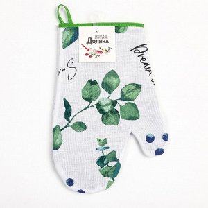 Варежка-прихватка "Доляна" Eucalyptus 20х27см,100% хлопок, рогожка 164 гр/м2